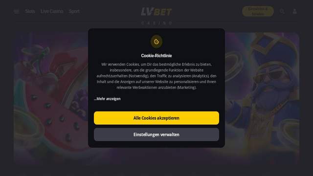 LV BET casino screenshot